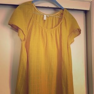 Anthropologie mustard yellow blouse small